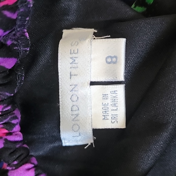 London Times sleeveless colorful floral dress-8 - Picture 4 of 6